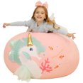 thumbnail image 1 of Large Unicorn Toy Organizers and Storage, Bean Bag Chair for Girls Room Decor, Stuffed Animal Storage, Kids Chair, Baby Fleece Fabric Super Soft, COVER ONLY, 38" Extra Large, 1 of 5