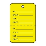 Large Unstrung Yellow Perforated Coupon Price Tags - 1,000 Included