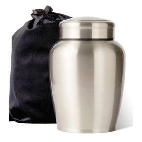 Large Urn for Ashes Adult Male&Female Decorative Urns for Human Ashes Adult Man Stainless Steel Silver