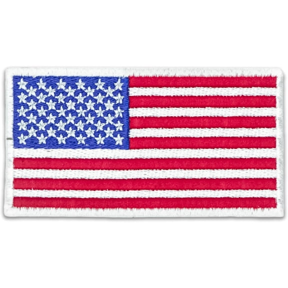 Large Usa Flag Patch With White Border Embroidered Patriotic Emblem With Hook And Loop Backing Tactical Morale Patch For Jackets, Vests, Backpacks And Outdoor Gear