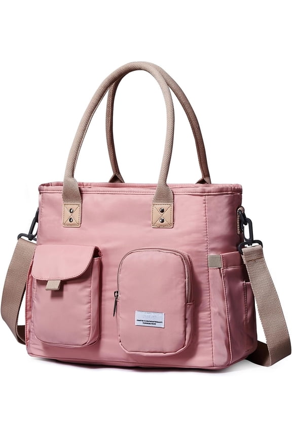 Large Utility Tote Bag with Multi-pockets and Compartment for Travel & Work