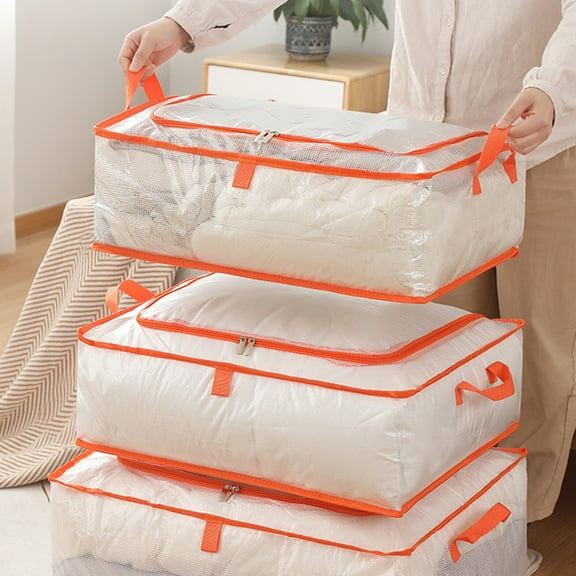 Large Vacuum Storage Bags,Waterproof Compression Bags for Clothes,Quilt,Blanket,Space Saving Storage Organizer for Travel,Moving,Home Organization,Transparent Packing Bag