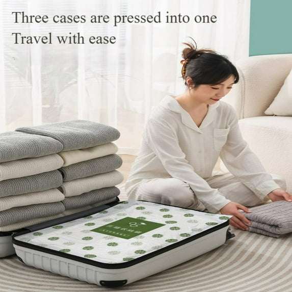 Large Vacuum Storage Bags for Comforters Thickened Plastic Space Saver Dust Moisture Proof Closet Organizer No Pump Needed(Green,20"×28")