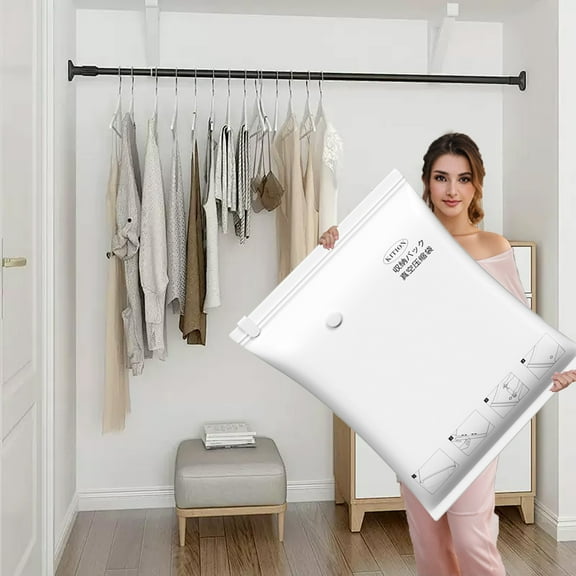 Large Vacuum Storage Bags for Quilts & Blankets | Thickened Plastic Compression Bags for Clothes & Bedding | 100x80cm Space Saving Organizer | 1 Pack