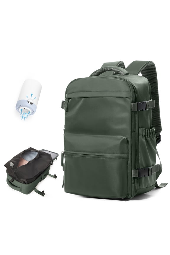 [Large Vacuum Travel Backpack] Flight Approved Large Vacuum Travel Backpack with Pump for Women & Men | Airback Personal Item Carry On, Laptop Work Compression Bags, Casual Daypack