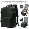 thumbnail image 1 of Large Vacuum Travel Backpack with Pump for Women,Airback Personal Item Carry on Backpacks Flight Approved 18x14x8 inches for Men,Laptop Waterproof Work Compression bags Casual Daypack,Black, 1 of 10