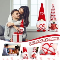 Large Valentine's Day Plush Gnome, 134-inch Handcrafted Tomte with Peach Heart, Desktop & Shelf Decoration Gift