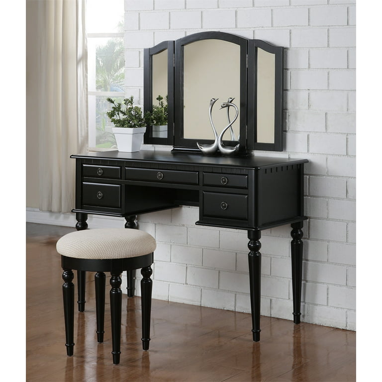 Large Vanity Table Set With Cushioned