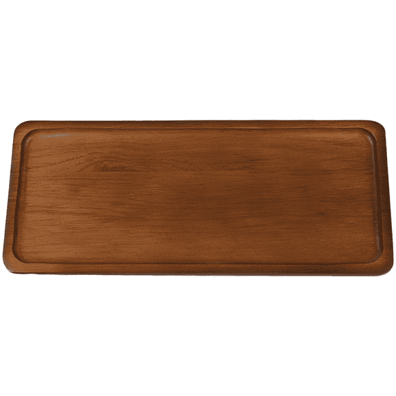 Large Acacia Wood Vanity Tray Rectangular Bathroom Organizer with Raised Edges, Decorative Wood Tray for Perfume, Jewelry, Coffee, Candles, Countertop & Toilet Tank, 11.6" x 4.9" x 0.6"
