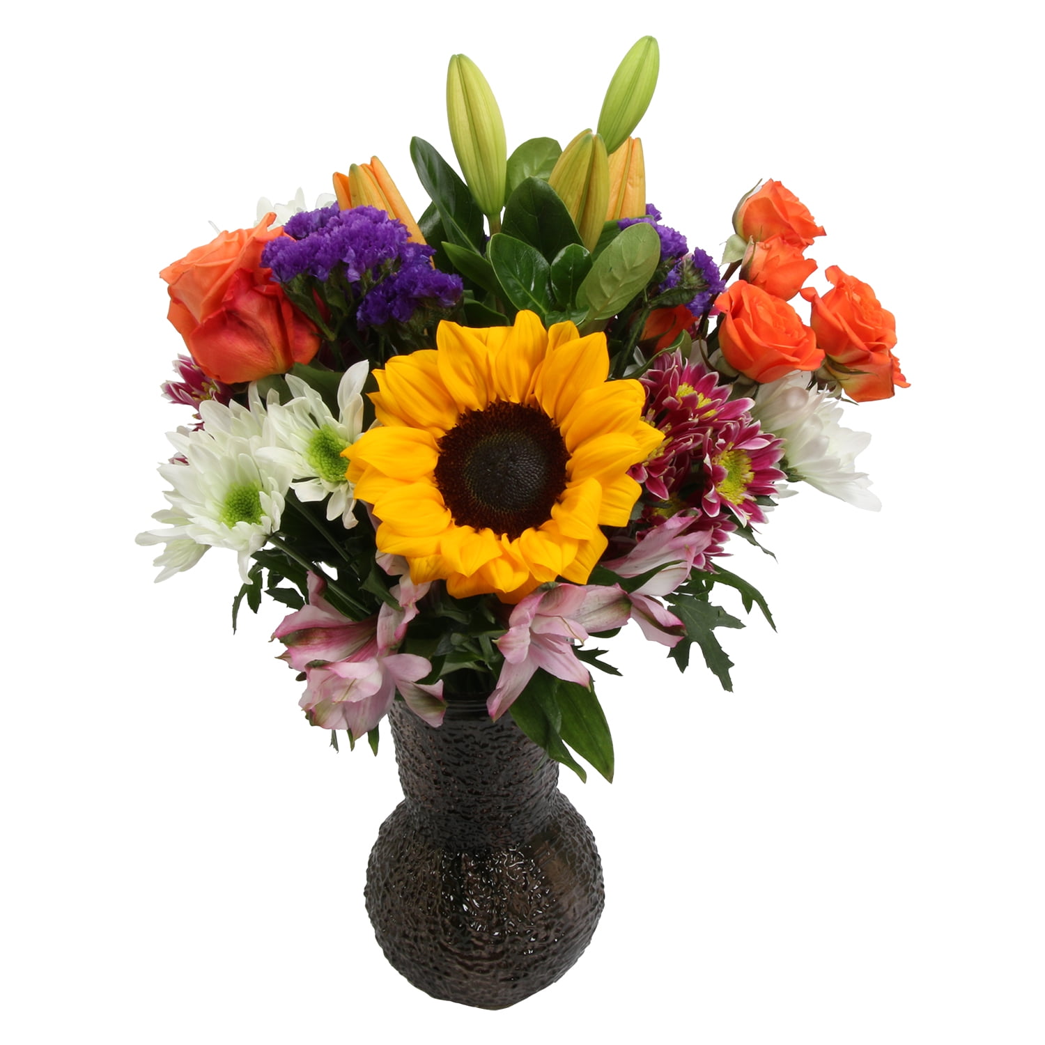 Mixed Flower Bouquet Large with Vase, Colors May Vary