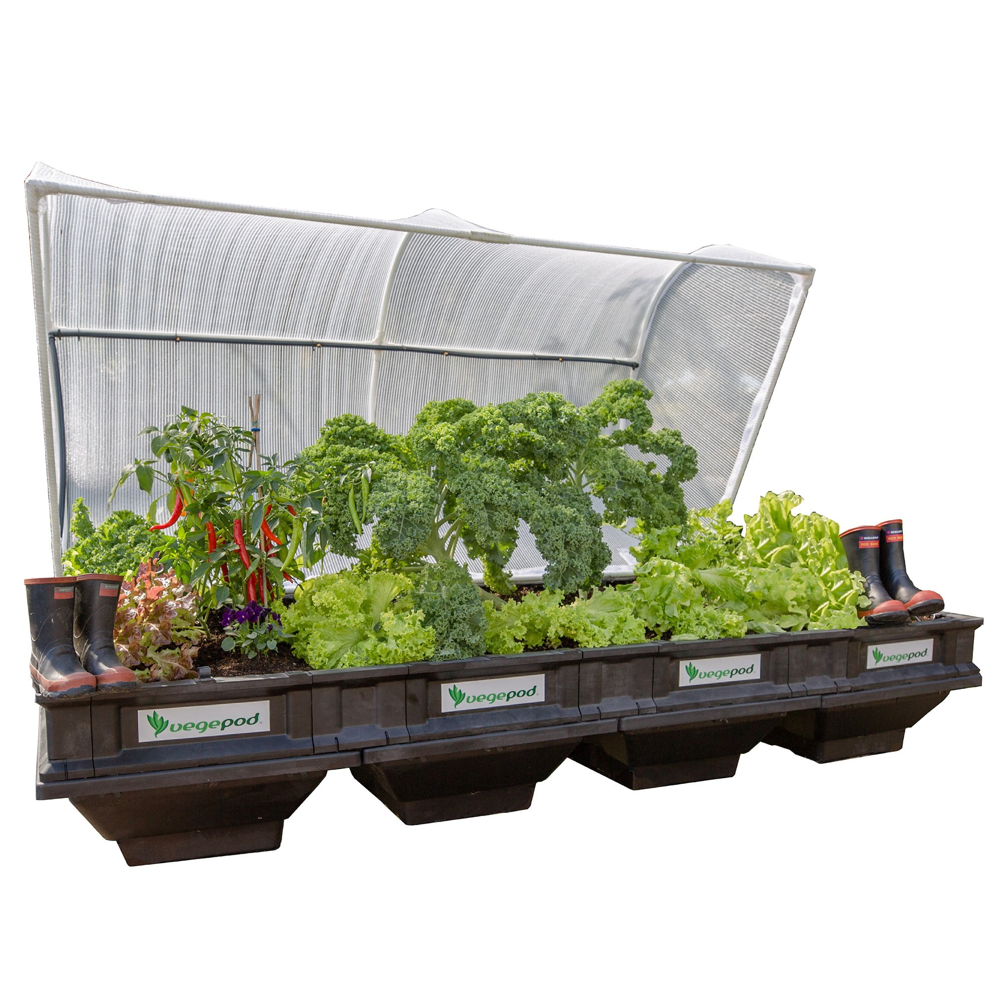 Large Black Self-Watering Raised Garden Bed with Protective Cover