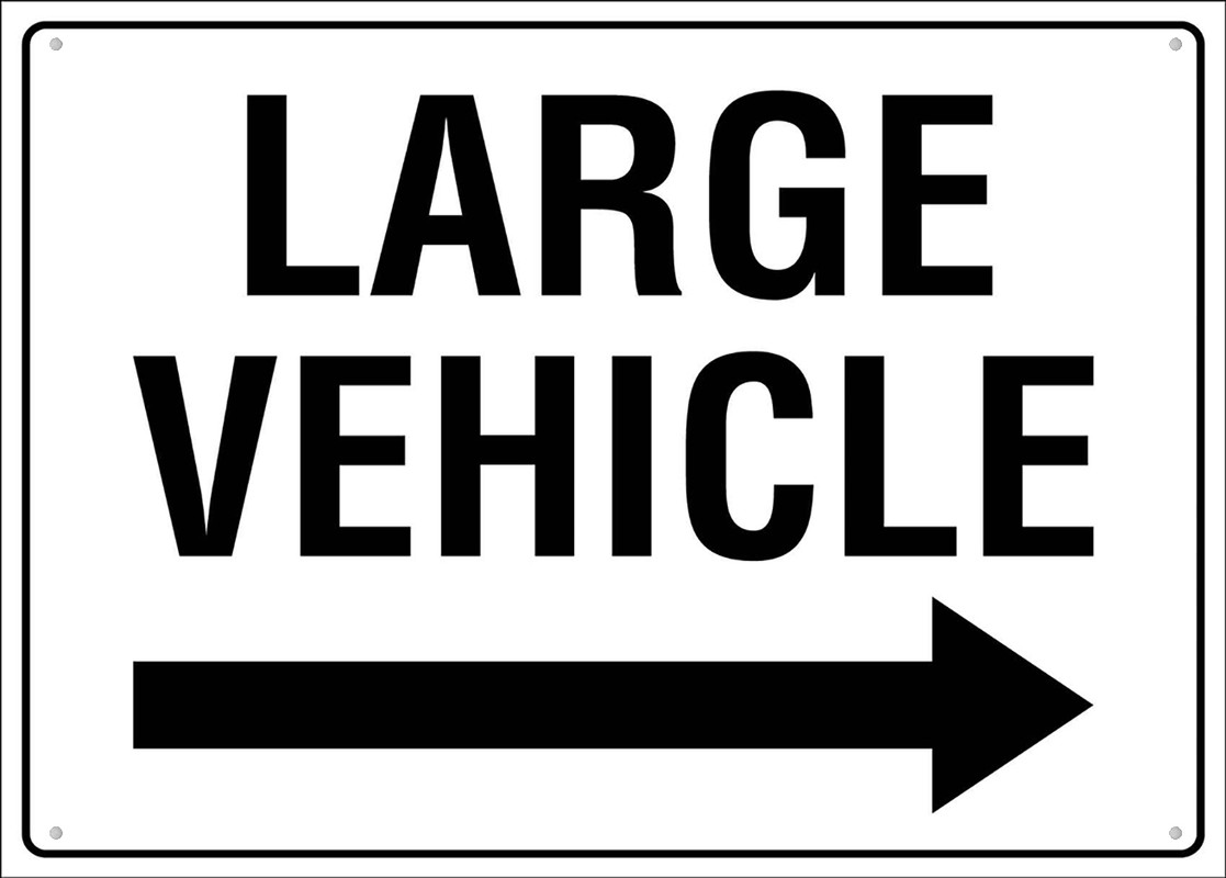 Large Vehicle Right Arrow Sign 12X8 Inch Aluminum Uv Ink Printed For ...