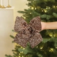 thumbnail image 1 of Large Velvet Bow – Christmas Tree Topper, Glitter Decor, Gold, 25×20CM, 1 of 6