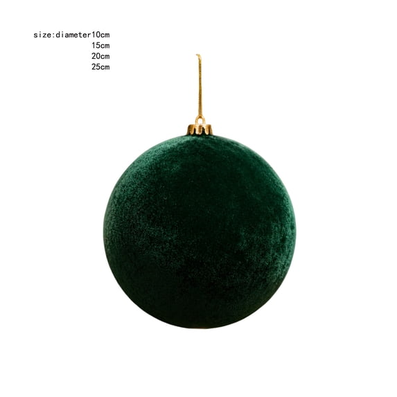 Large Velvet Christmas Ball Ornaments - Shatterproof Hanging Christmas Tree Decorations, for Xmas Holiday Party Wedding Home Decor (Green)