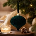 thumbnail image 1 of Large Velvet Christmas Ball Ornaments, Vintage Christmas Plastic Ball Ornaments Flocked Xmas Tree Hanging Decoration for Xmas Party Decor(4 Inch,Green), 1 of 6
