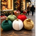thumbnail image 1 of Large Velvet Christmas Ornament Balls 60cm Xmas Decor Balls 5 Color For Storefront Window Outdoor Holiday Decor, 1 of 7