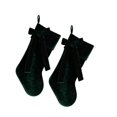 thumbnail image 1 of Large Velvet Christmas Stockings, 19 inch Christmas Stocking for Xmas Tree Mantle Fireplace Decoration Burgundy Green Socks Stocking Hanging Ornaments Gifts Stuffed Holiday Party Decor(Green(2)), 1 of 5