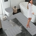 thumbnail image 1 of Large Velvet Fleece Bathroom Rug Set 5 Piece Non Slip Absorbent Washable Floor Mat for Shower Toilet, 1 of 9