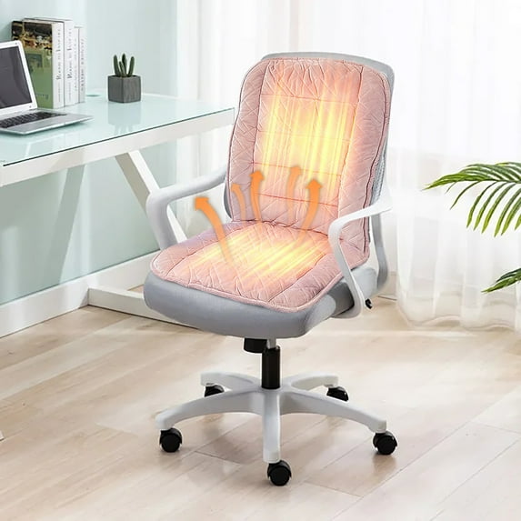 Large Velvet Heating Chair Pad Hip-Back Integrated Seat Cushion Long Warm Seat Cushions Portable Heating Warm Chair Pad for Office Apartment Sofa Bedroom