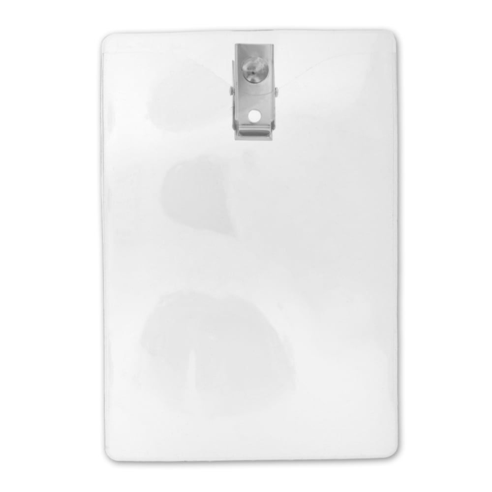 Large Vertical Badge Holder with Clip - 25 PACK