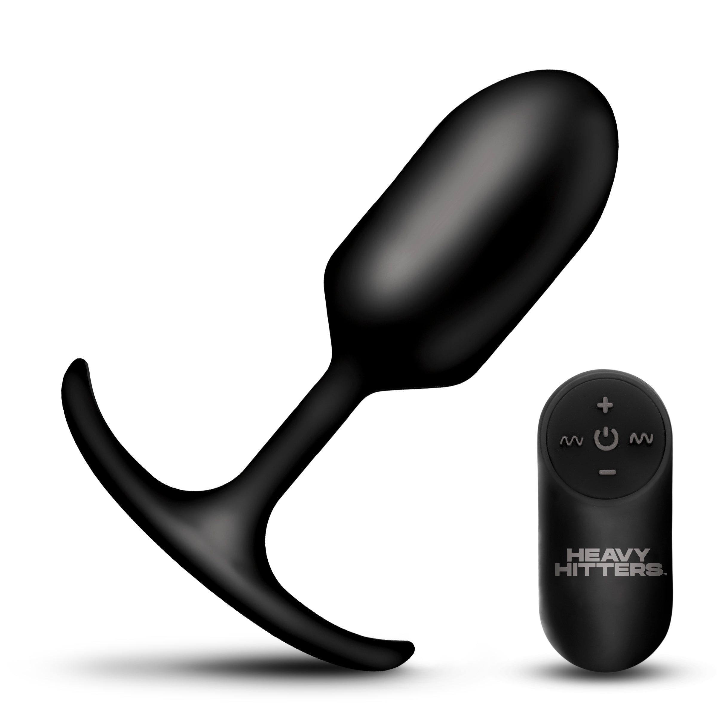 large vibrating anal plug Heavy Hitters Vibrating Weighted Rechargeable Silicone Anal Plug with  Remote Control, Medium, Black