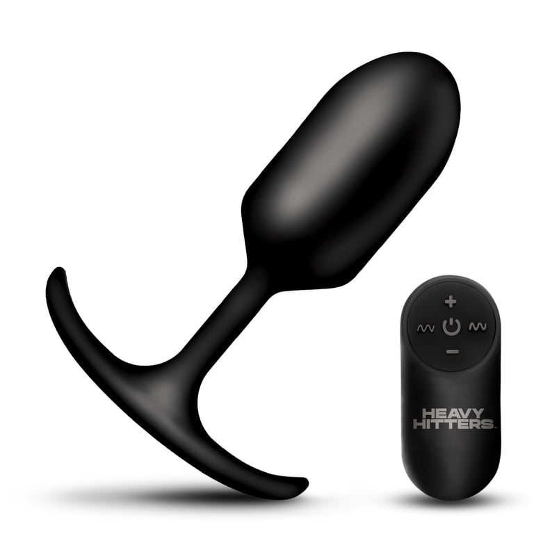 Heavy Hitters Vibrating Weighted Rechargeable Silicone Anal Plug with  Remote Control, Large, Black - Walmart.com