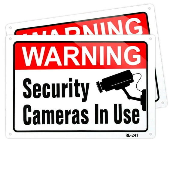 Large Video Surveillance Sign,No Trespassing Sign Private Property,10x14 Inch Rust Free Thick 30-mil Aluminum,Fade Resistant,Indoor or Outdoor Use for Home Business CCTV Security Camera (4 Pack)