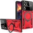 thumbnail image 1 of Large Viewport Design Case for Samsung Galaxy S24 Ultra (Not S24) with Ring Kickstand, Full Camera Lens Protector Large Window Shockproof  Cover Case for Samsung Galaxy S24 Ultra YD-Red, 1 of 9