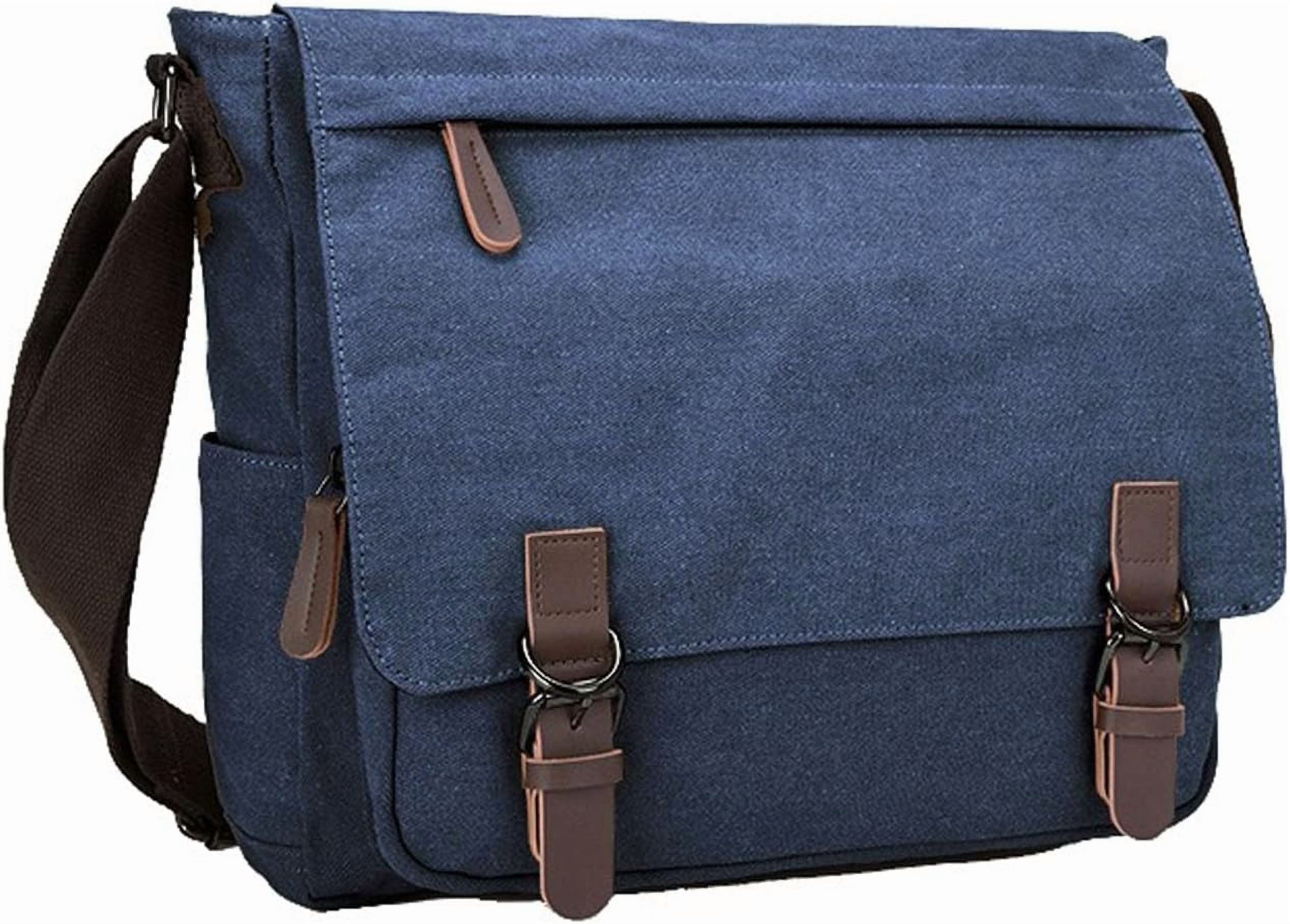 Large Vintage Canvas Messenger Shoulder Bag Travel Crossbody Purse Briefcase Business Bag for 15inch Laptop