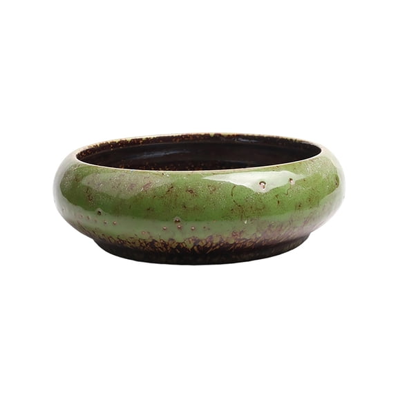 Large Vintage Ceramic Planter - Distressed Texture Indoor Pots for Succulents, Pothos, and Office Desktop Decor, 18.5x15.5cm