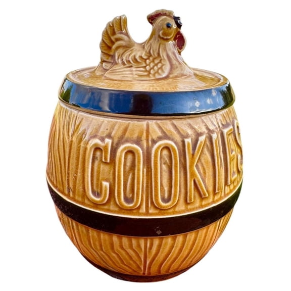 Large Vintage Glazed Ceramic Hen on a Nest Cookie Jar, For Candy, Sugar, Flour, Sourdough, Dog Food, Laundry Pods, With Lid, Kitchen Storage Container