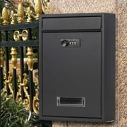 Large Vintage Mount Mailbox with Lock Letterbox Drop Box Rain Iron for Outdoor Townhouse Loading Newspaper Office