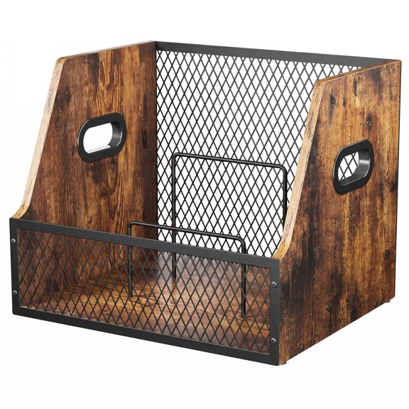 Large Vinyl Record Storage Box with Dividers, Stackable LP Organizer Crate