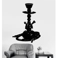 thumbnail image 1 of Large Vinyl Wall Decal Hookah Smoke Shisha Relax Tobacco Waterpipe Stickers (S 11 in X 16 in, Black), 1 of 2