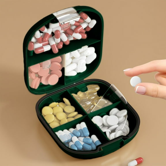 Large Vitamin Organizer, 7-Compartment Portable Travel Box, Plastic Storage Container, Moisture-Proof Design, For Vitamins Supplements Outdoor Use