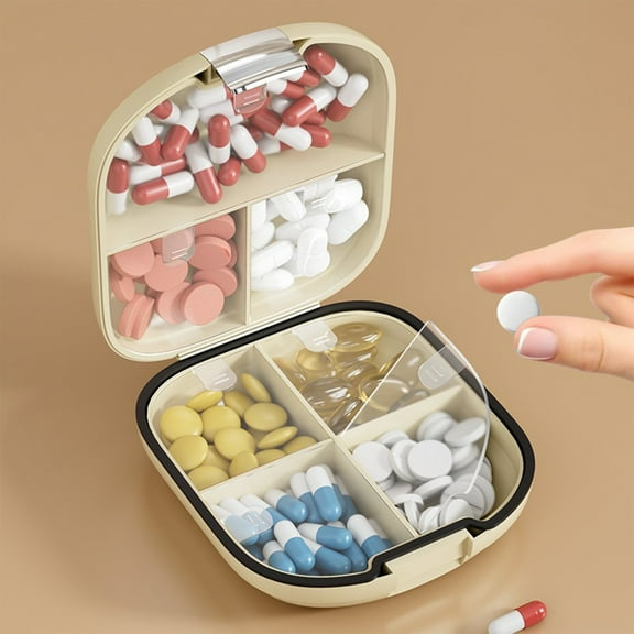 Large Vitamin Organizer Box, 7 Compartments for Supplements, Portable Travel Vitamin Storage Case, Extra Large Box for Outdoor Use