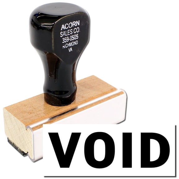 Large Void Rubber Stamp, Wooden Handle Rubber Stamp, Laser Engraved Dies, Impression Size 7/8" tall x 2-1/4, Uses a Separate Stamp Pad