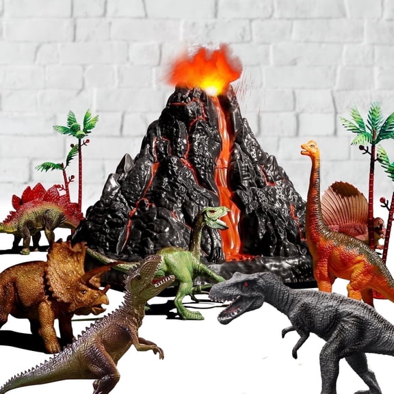 Dinosaur Toys and Volcano Toy Set, for 3-6 Years Old Boys, Dinosuar Toy As Great Chirstmas and Birthday Gifts Toys for Boys ages 2 3 4 5 6 8