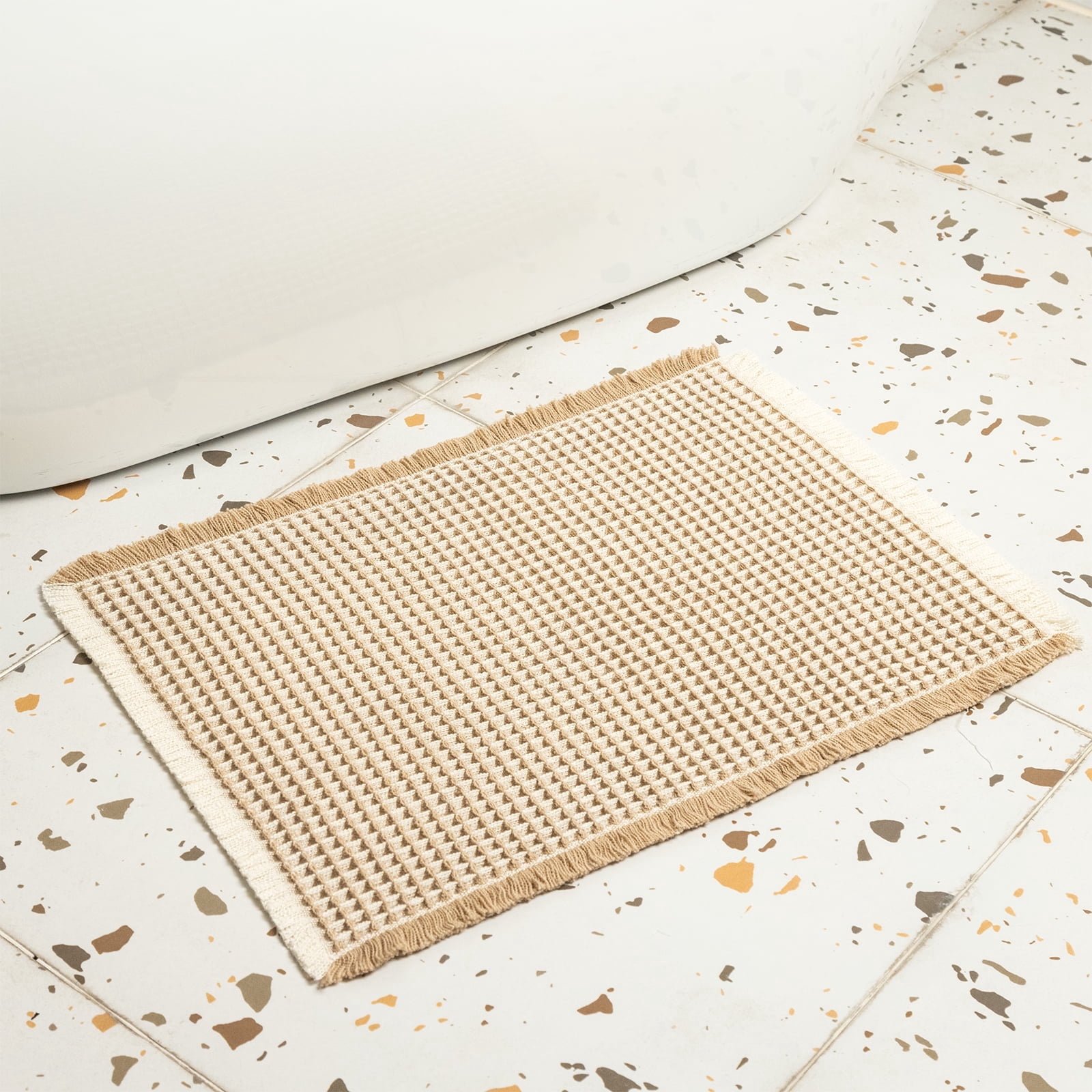 Large Waffle Bath Mat, Ultra Absorbent Bathroom Rugs, 31.5"x19.7"