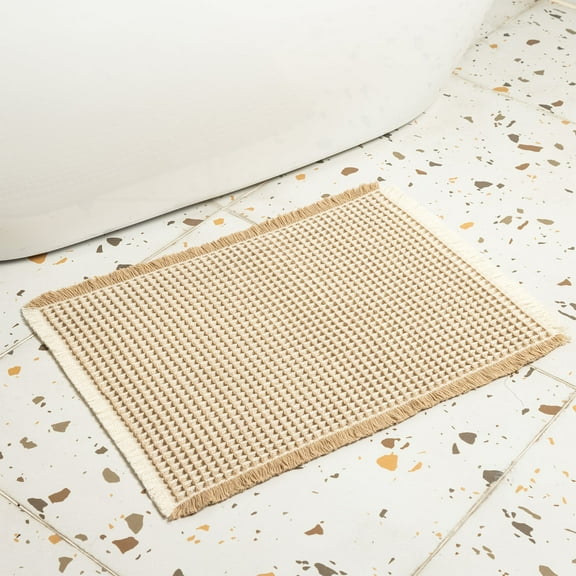 Large Waffle Bath Mat, Ultra Absorbent Bathroom Rugs, 31.5"x19.7"