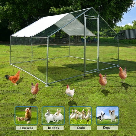 Large Walk in Chicken Coop Backyard Hen House Outdoor Farm Ranch Poultry Cage US