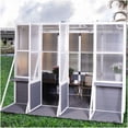 thumbnail image 1 of Large Walk-in Wood Greenhouse with Glass Windows, Outdoor Lean-to Design for Garden Enthusiasts, Four-Season Plant Protection Shelter, 1 of 4