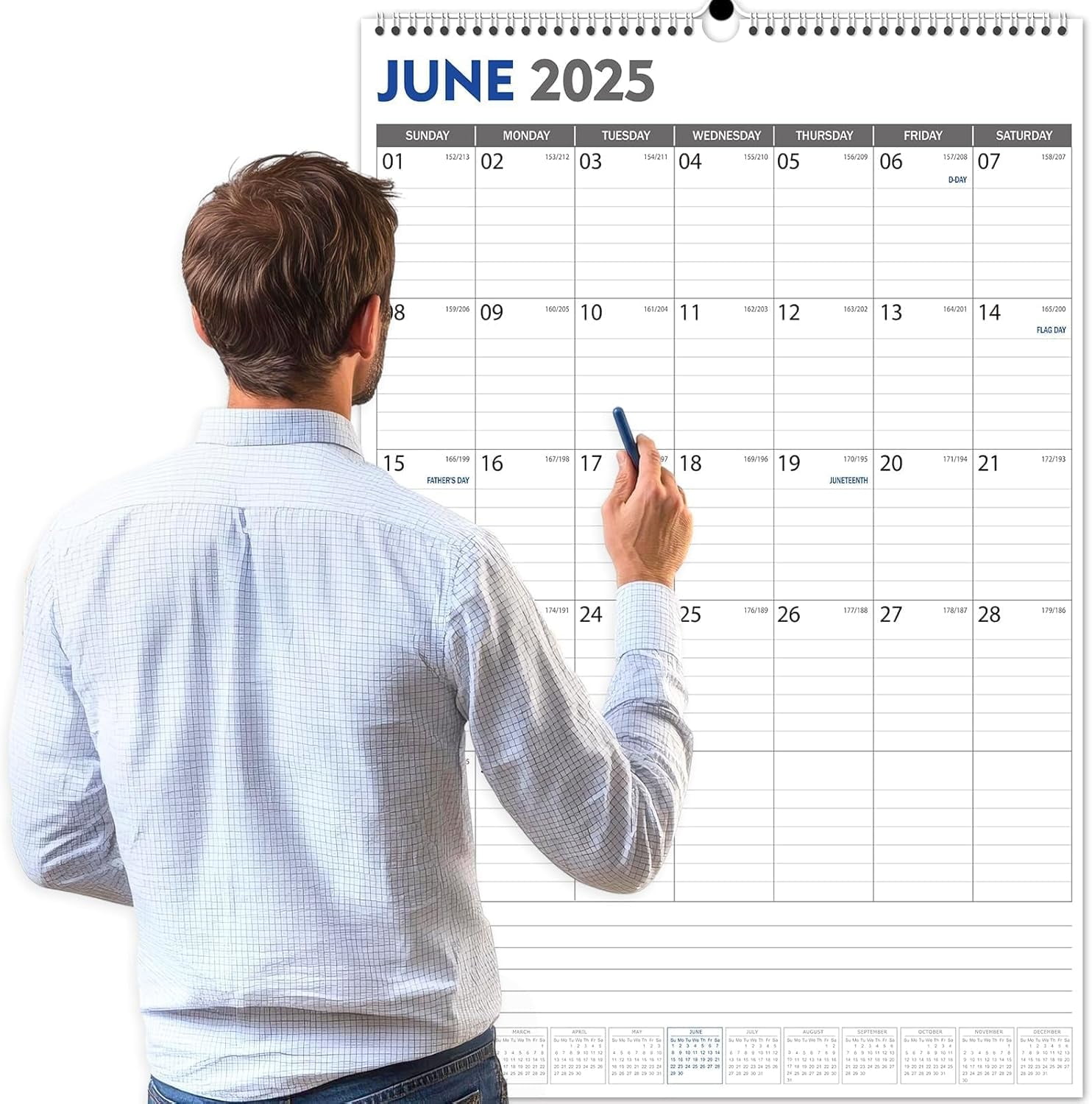 Large Wall Calendar 20252026, 22"x15" Vertical Wall Calendar 2025, Jun