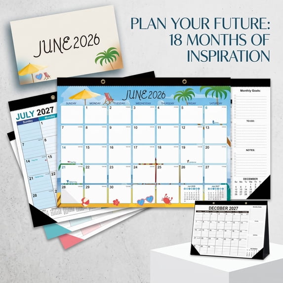 Large Wall Calendar 2026-2027, 17X12 Inch Monthly Calendar Planner with Writing Lines for Home Office Classroom Organization, 2026-2027 Planner for Wall with Metal Hanging Holes