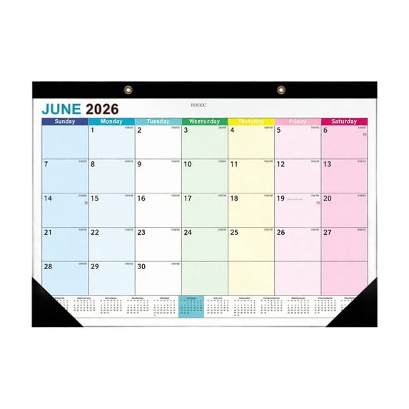 Large Wall Calendar 2026-2027 with Vibrant Color-Coded Months and Metal Grommets, Monthly Planning Organizer for Home and Office, 2026 2027 Planner Calendar 1 Pack