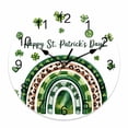 thumbnail image 1 of Large Wall Clock 12 Inch St. Patrick's Day Round&nbsp;Silent Decorative Wall Clocks Battery Operated for Living Room Bedroom Kitchen Classroom Decor, Green Shamrocks Rainbows White, 1 of 7