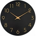 thumbnail image 1 of Large Wall Clock 16 Inch Black Battery Operated Silent Non Ticking Simple Minimalist Rose Gold Numbers Clock Decorative for Bedroom Living Room Kitchen Home Office, 1 of 8