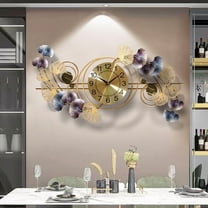 Wall Clocks for Living Room Decor,Large Wall Clock,3D Creative Metal Ginkgo Leaf Design,with Silent Movement Wall Clocks for Home Wall Decor Clock, 17.5 x 33.5 inch