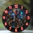thumbnail image 1 of Large Wall Clock with LED Lights And City Skyline Design 10-Inch Silent Wooden Wall Clock, Battery Operated (AA Batteries Not Included), Artistic Home Decor, 1 of 7