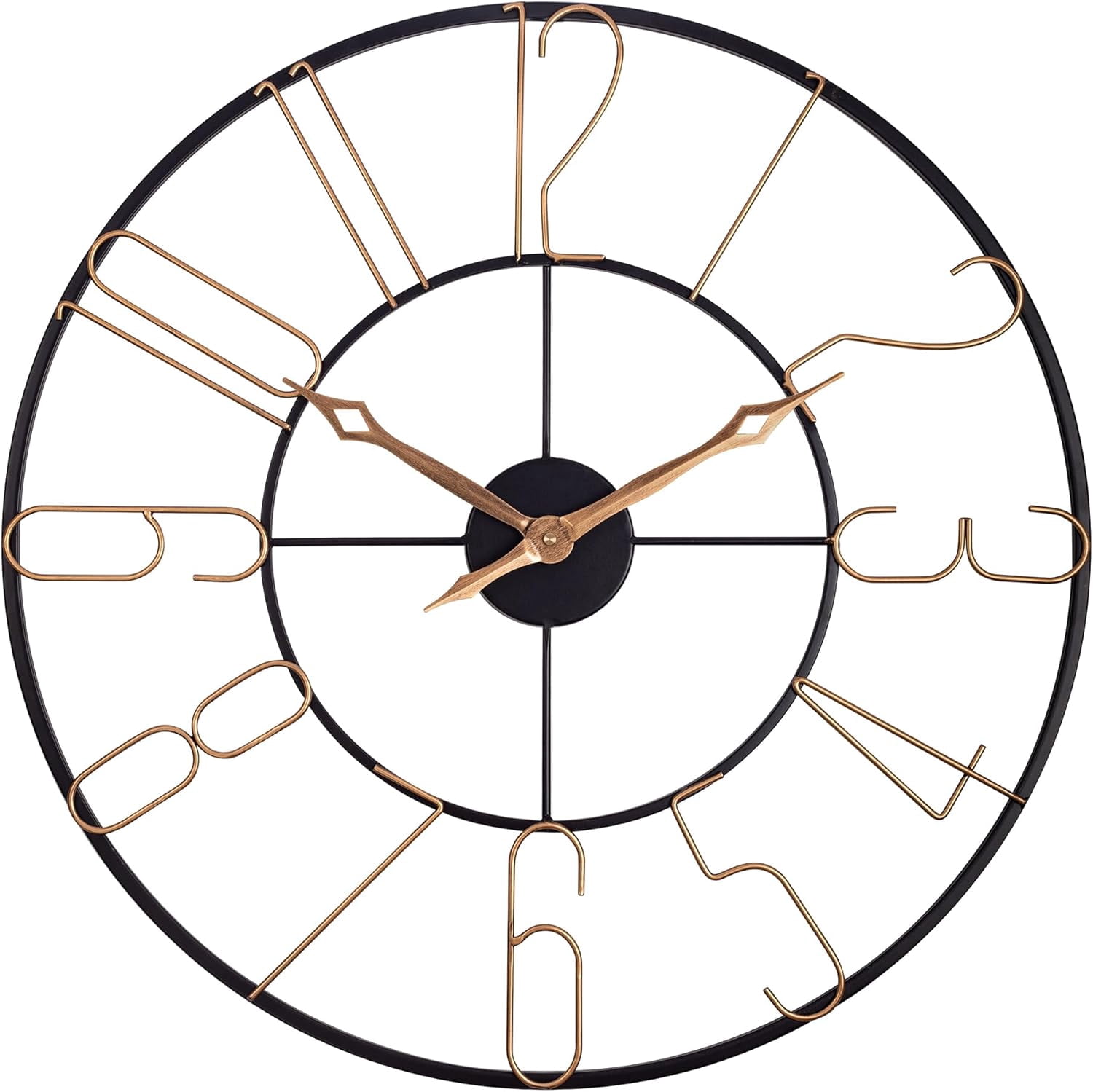 Large Wall Clock for Living Room Decor, 24 Inch Battery Operated Silent ...